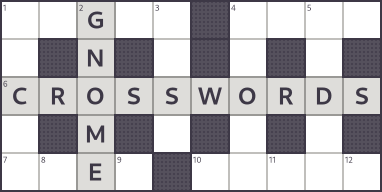 The words "GNOME CROSSWORDS" set inside a crossword
puzzle